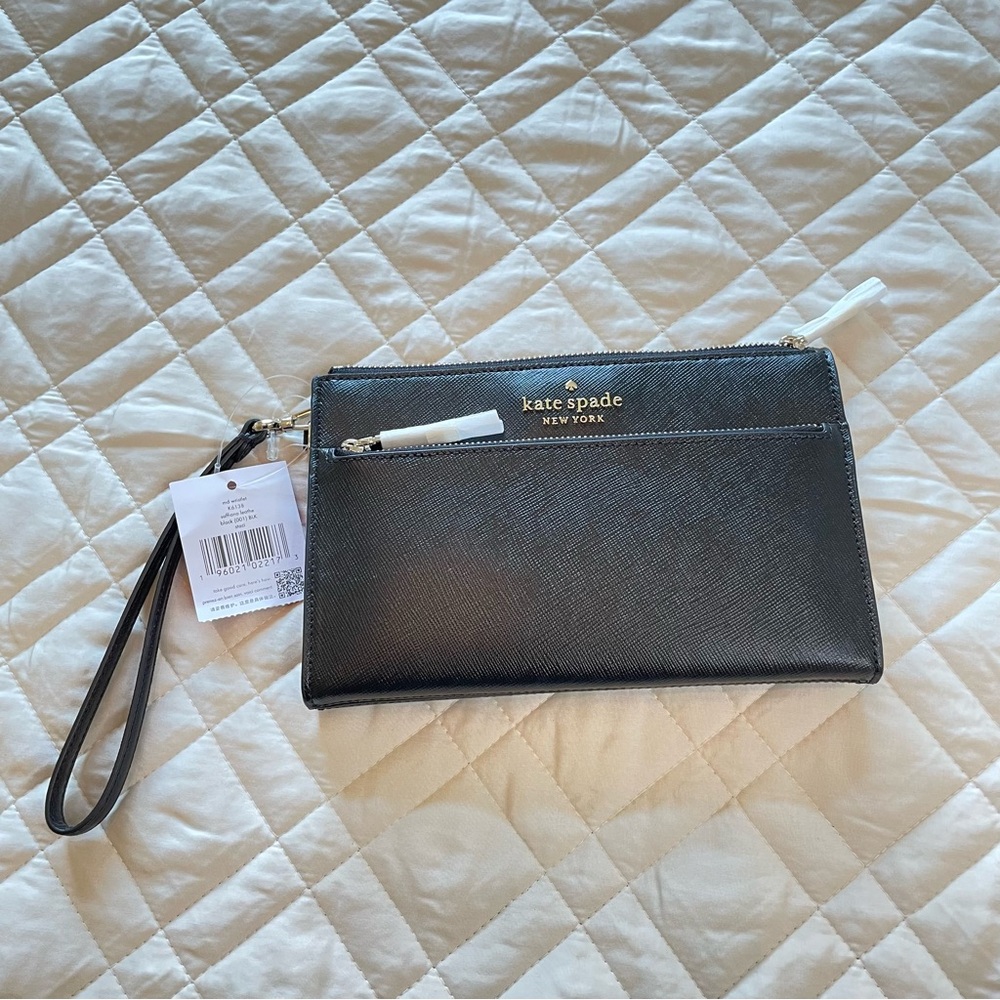 NWT Kate Spade Staci Medium Wristlet Black K6138